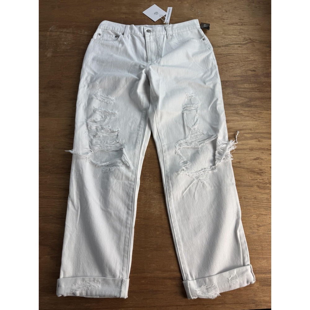 Pistola Presley High Rise Relaxed Roller Jeans Womens 28 White Distressed